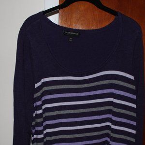 Lane Bryant Purple Striped Sweater